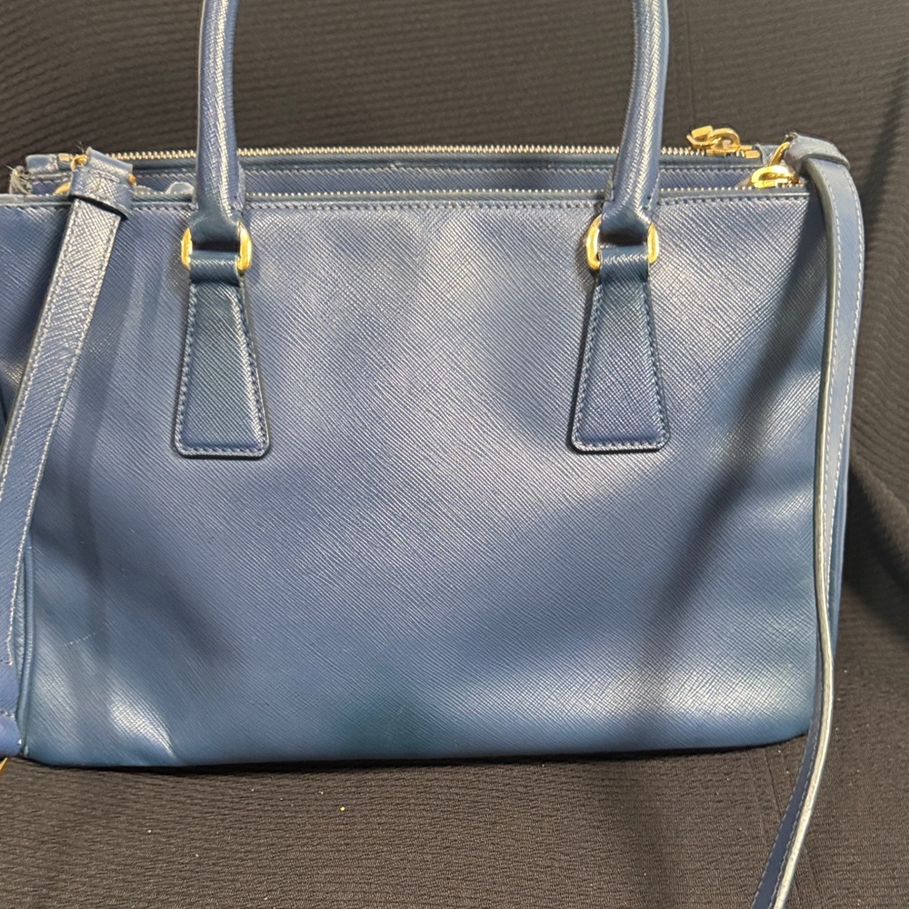 Prada Blue Saffiano Leather Women's Bag - Picture 7 of 16